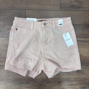 Judy Blue High Rise Garment Dyed Blush Sz Medium Denim Jean Shorts JB150149 C-CO